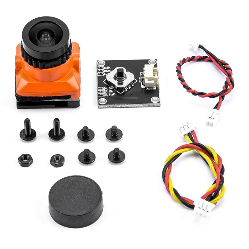 FPV Camera HD 1500TVL 2.1MM Wide Angle With OSD Adjustment Board For RC Racing Drone Replacement Parts Orange