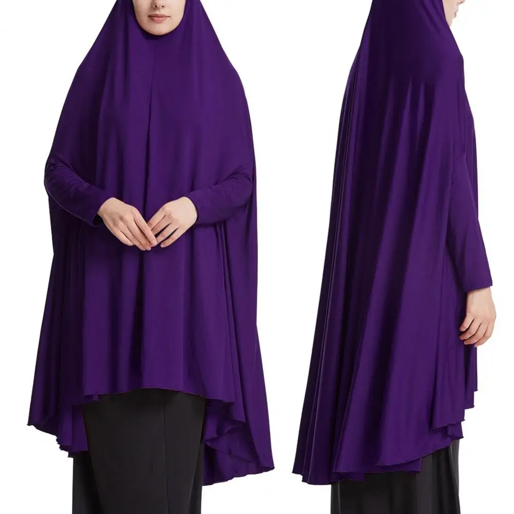 

High Elastic Solid Color Smooth Fabric Women Robe Pleated Hem Long Sleeve Retro Robe with Hooded Ladies Clothing