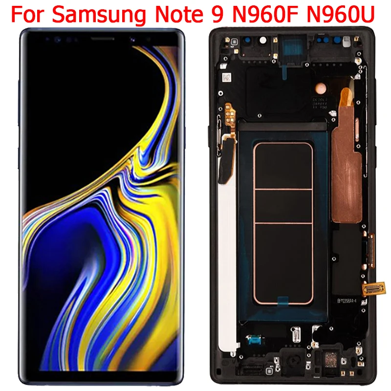 Оригинальный дисплей Note9 для Samsung Galaxy Note 9 с рамкой 6 4 дюйма SM-N960F N960A N960FN ЖК-дисплей