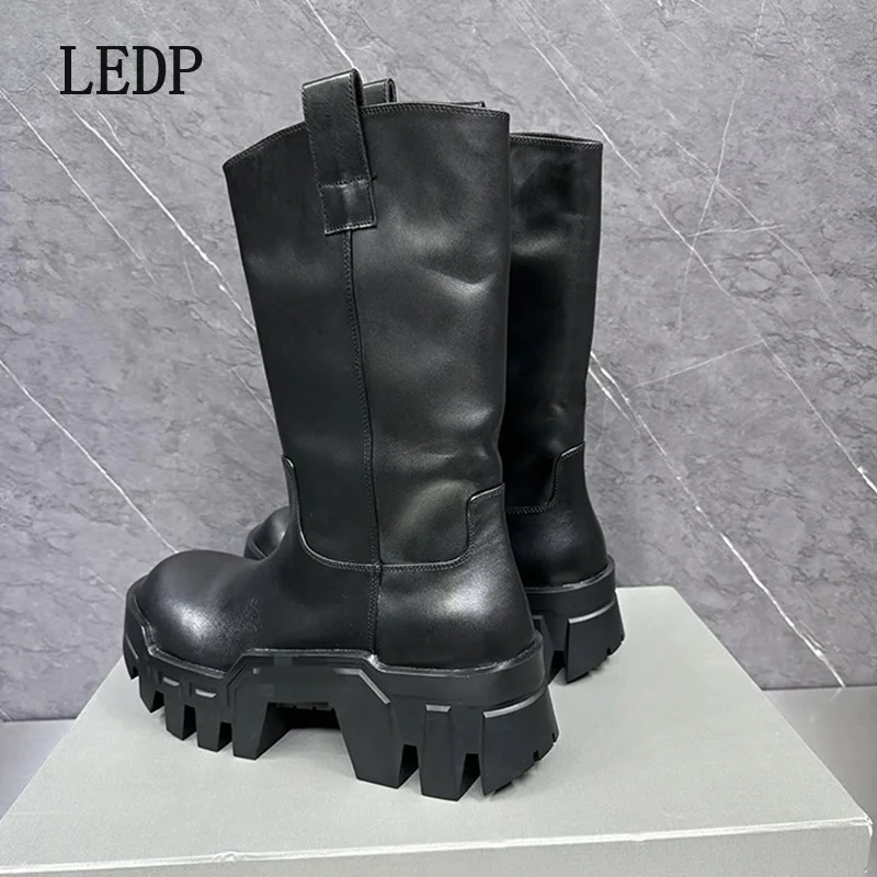 Брендовые женские ботинки LEDP тренд осени и зимы 2024 новые в стиле вестерн на