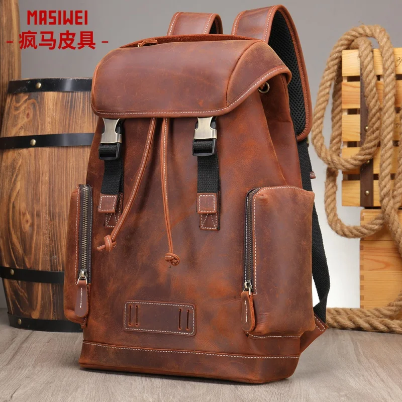 

Мужской рюкзак из натуральной кожи, с отделением для карт