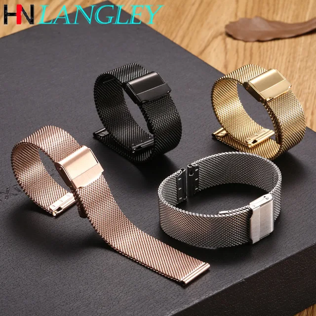 Milanese Loop 18/20/22/ 24mm Watch Band for Samsung Galaxy Watch 42mm 46mm Active 2 40mm 44mm Quick Release Mesh Woven Strap