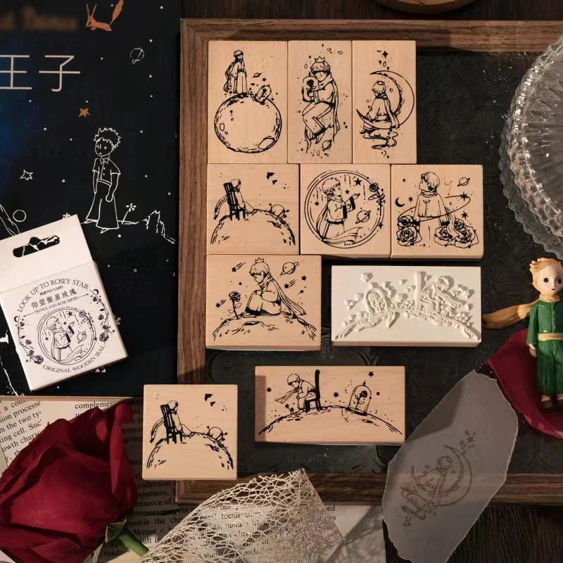 8 шаблонов принцессы и розы серия деревянные резиновые штампы для фотоскрапбукинга декорации открытки деревянные печати