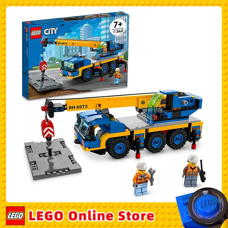 LEGO & City Great Vehicles Mobile Crane 60324 Building Toy Set for Kids, Boys, and Girls Ages 7+ (340 Pieces)