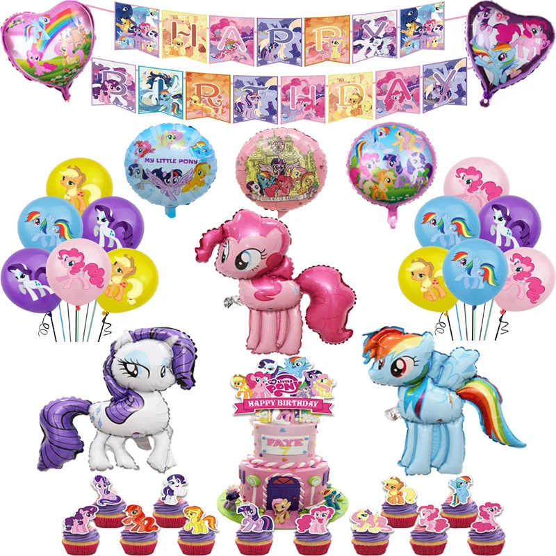 Воздушный шар из фольги Мой маленький пони шары латекса с розовой лошадью