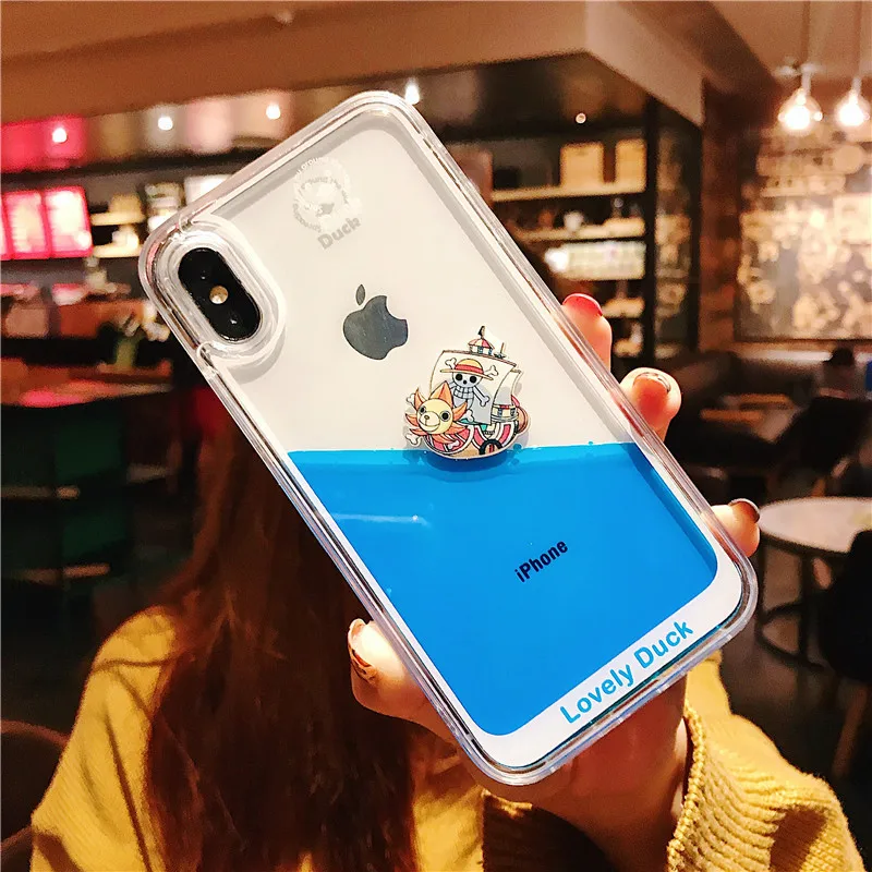 Милые Мультяшные динамические жидкие телефонные чехлы для Iphone 12 11 Pro Max Жесткий