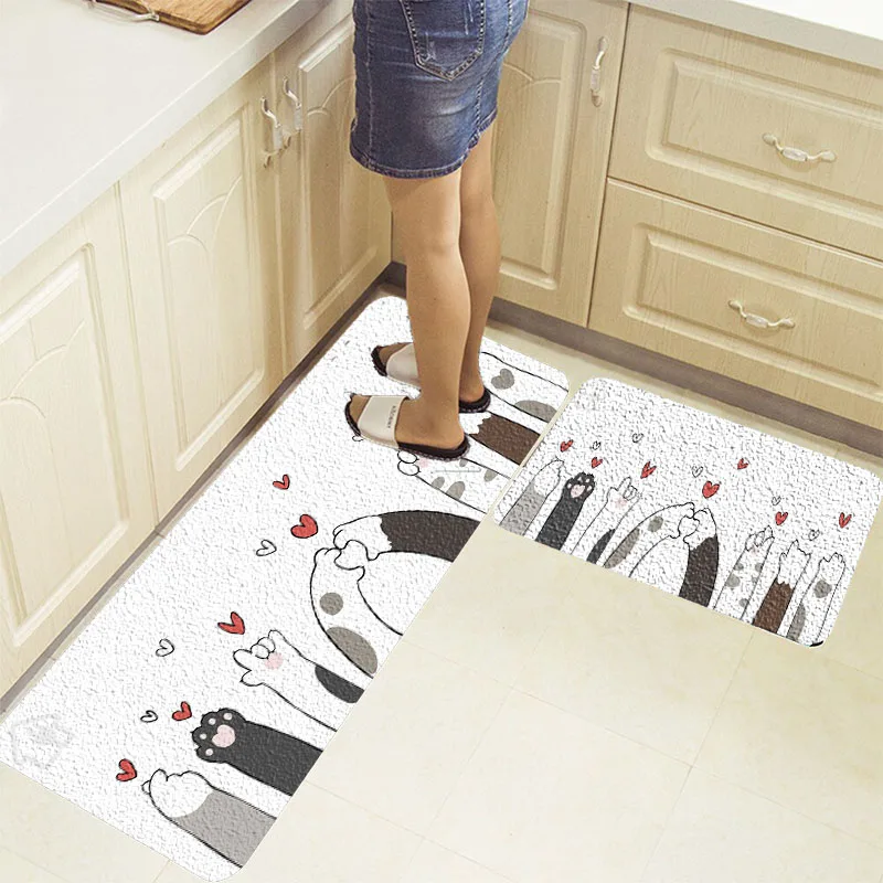 

Modern Kitchen Floor Mats Honeycomb Pattern 2-piece Set of Living Room Floor Mats Decoration Kitchen Non-slip Extended Carpet