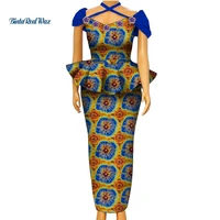 dashiki african suit top and skirt sets elegant lady party clothing ankara print traditional african 2 pieces topsskirts wy9607