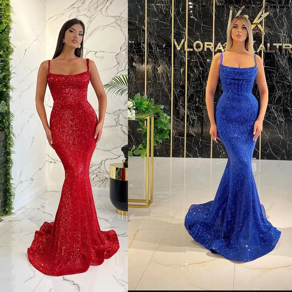 

Wedding Guest Dresses Floor Length Vestidos Backless Prom Dress Women Sequin Party Evening Maxi Mermaid Robe De Soire De Mariage