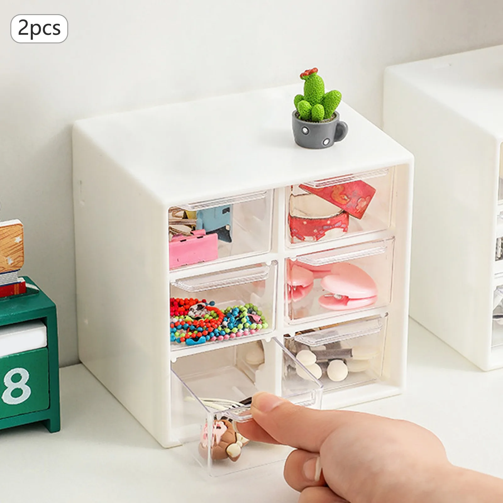 Ed Desktop Leather Band Hair Accessories Small Objects Large Capacity Divider Drawer Storage Box