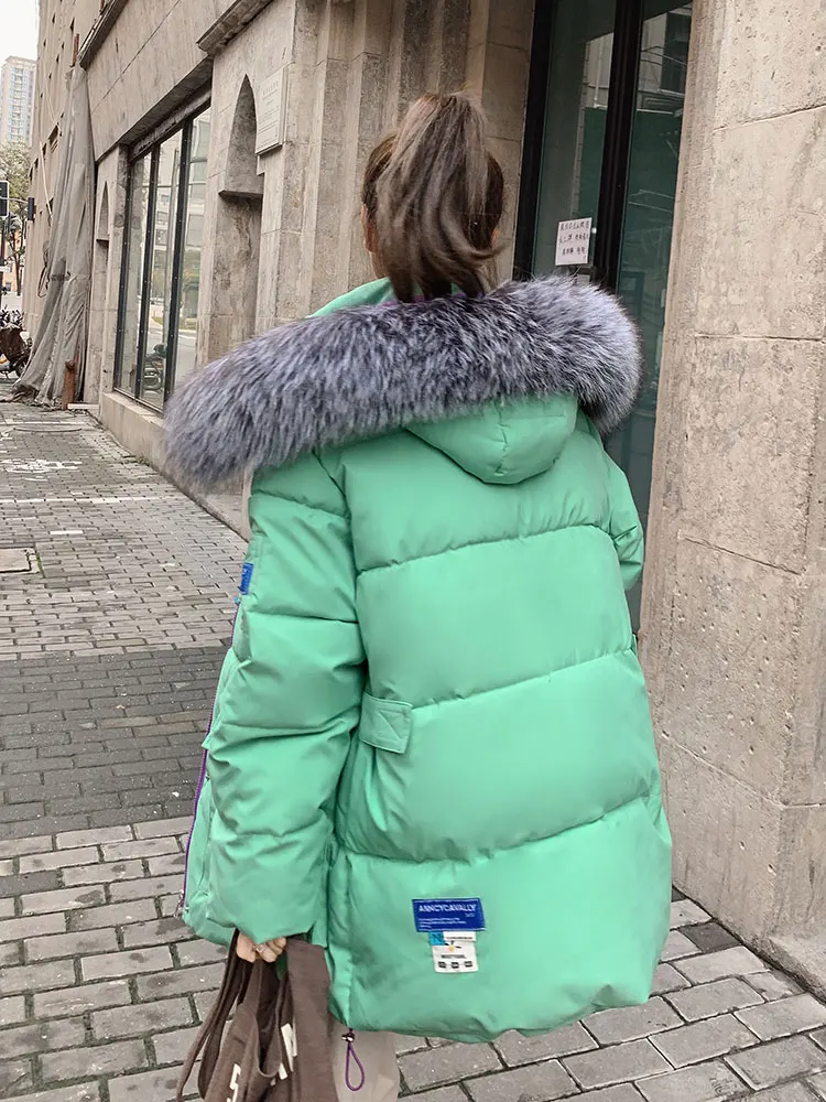 Vielleicht 2022 New Winter Jacket Women Parka Fashion Long Coat Hooded Parkas With Fur Collar Warm Snow Wear Padded Clothes