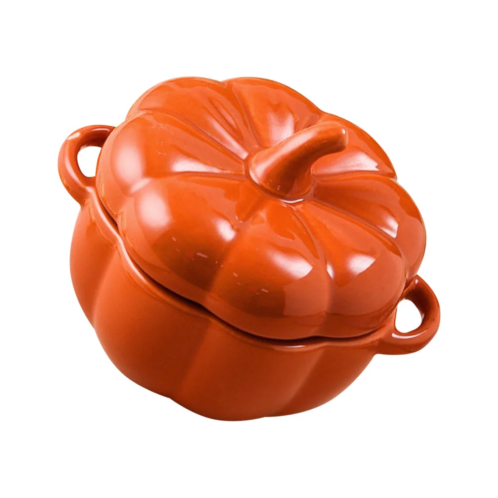 

Bowl Pumpkin Bowls Soup Ceramicpot Dish Lid Stew Porcelain Noodle Dessert Baking Mug Serving Fruit Storagecandy Ceramics