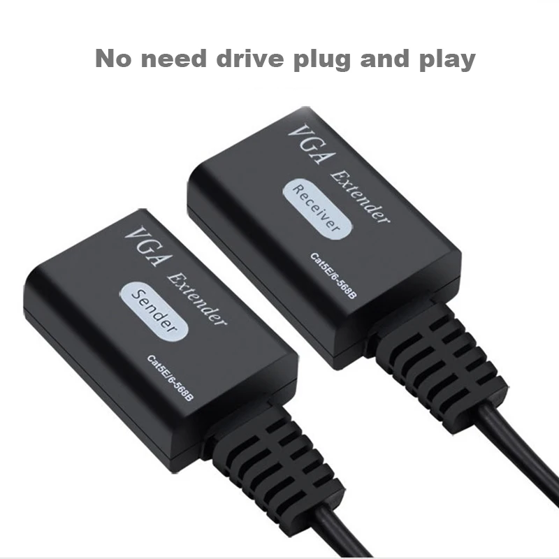 Удлинитель VGA по сети ethernet 60 м кабель cat6/5 30 удлинитель на RJ45 приемник адаптер