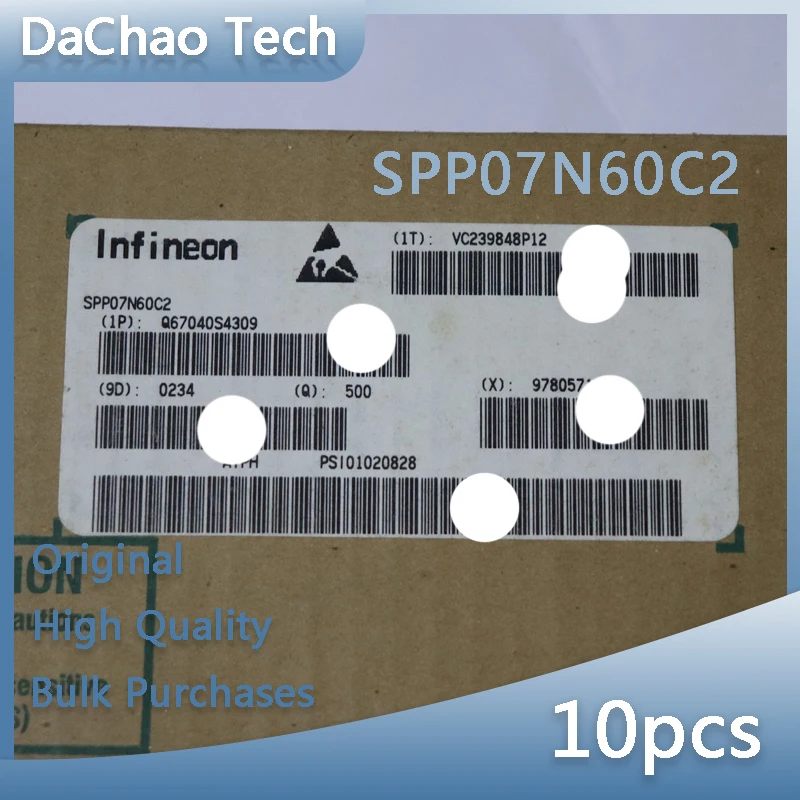 

10pcs SPP07N60C2 07N60C2 650V 7.3A 4.6A 83W Infineon FET TO-220 Original New