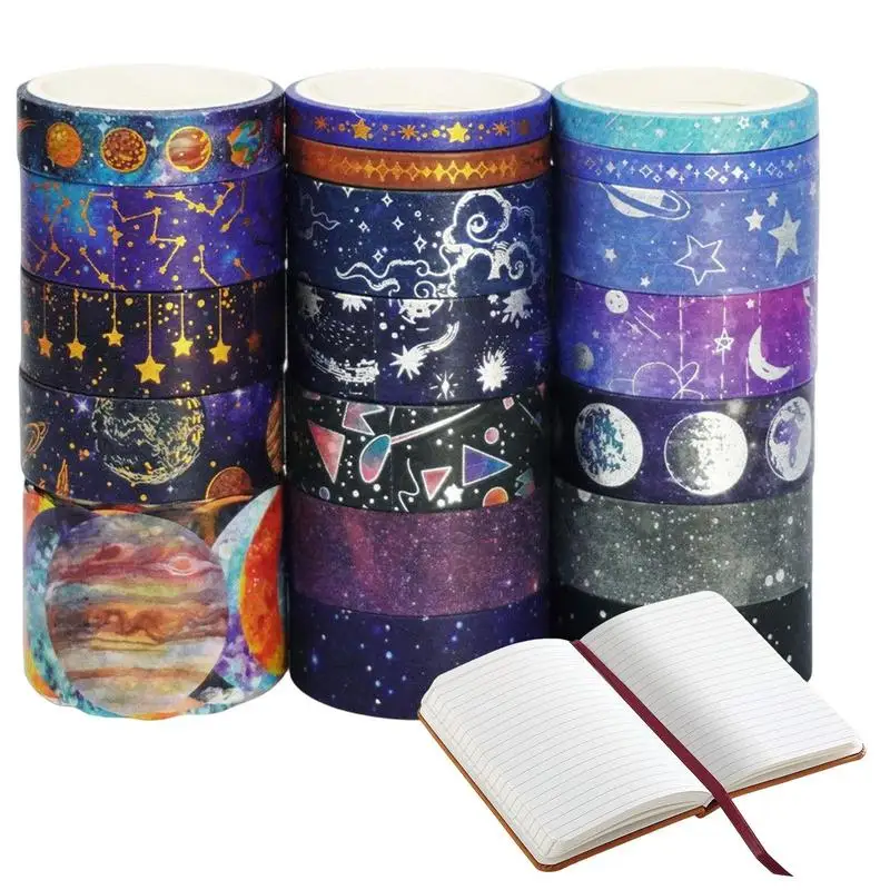 

Декоративная клейкая лента, декоративная клейкая лента для поделок «сделай сам», созвездия, звезды, небесная клейкая лента для пуль, журналов «сделай сам»