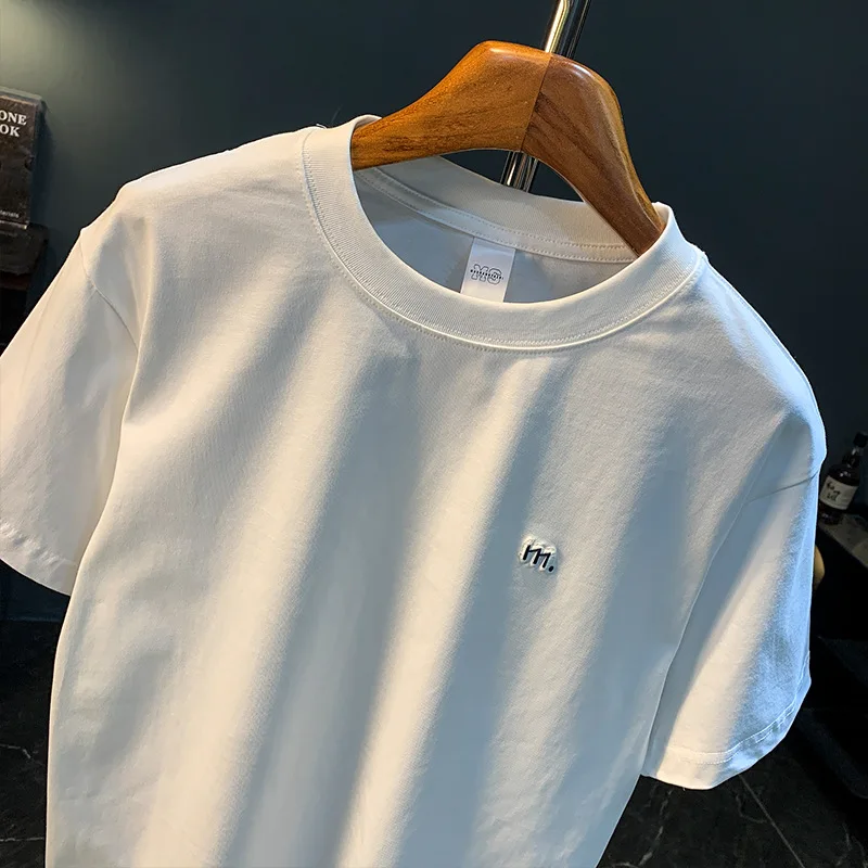 Лето 2025 г. новый мужской простой и универсальный однотонный топ с короткими
