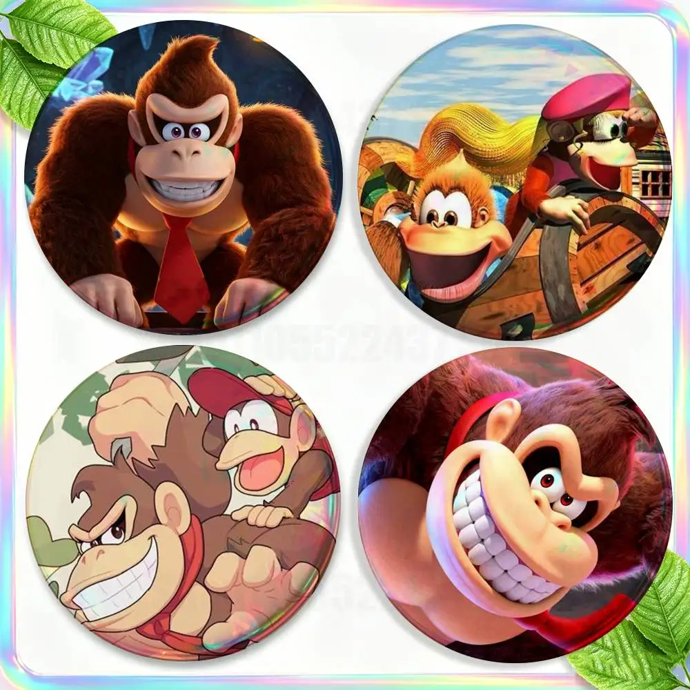 Фото Набор из 2-х значков-брошей с персонажами мультфильмов D-Donkey K-Kong для рюкзаков, одежды, украшений, коллекционный подарок для фанатов №1