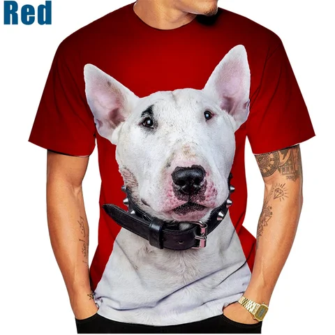 Полиэстер футболка с принтом бультерьера для мужчин