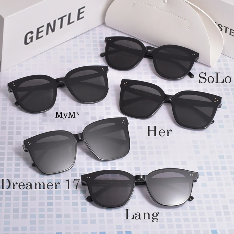 

GENTLE women men Sun glasses her Acetate Square Polarizing UV400 lenses women men sunglasses With original logo