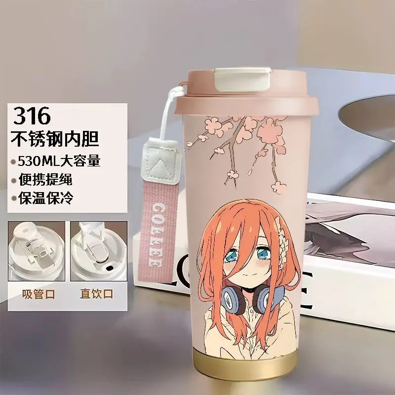 Фото Термокружка The Quintessential Quintuplets: Милая, модная, креативная, с внутренней частью из нержавеющей стали 316, для холодных напитков, подарок №5