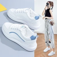 women sneakers 2022 fashion breathble vulcanized shoes ladies pu platform shoes white lace up casual shoes chaussures femme