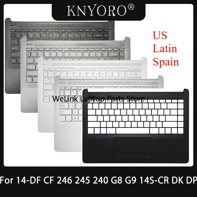 Фото Новая клавиатура США в Латинской Испании для ноутбуков HP 14-DF 14-CF 246 245 240 G8 G9 14S-CR 14S-DK 14S-DP TPN-I130 I135, верхний чехол с упором для рук №1