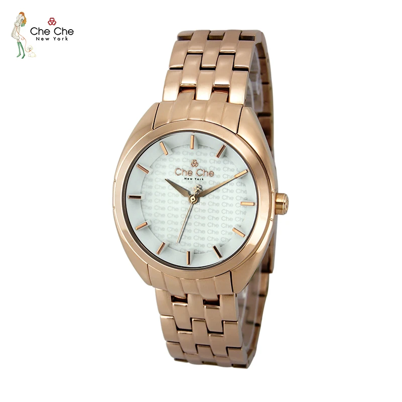 CHECHE Watch women genuine stainless steel strap mature and stable unisex watch couple models star models with gift box CC0015