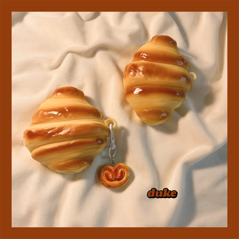 Для OPPO Enco Air3 Pro чехол с милой подвеской в виде хлеба силиконовый мягкий рисунком