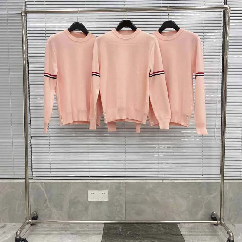 TB THOM Women's Pullover Luxury Brand Spring Pink Kawaii Solid Knitting Sweater Fashion Spring Knitting Sweater Women Pullovers