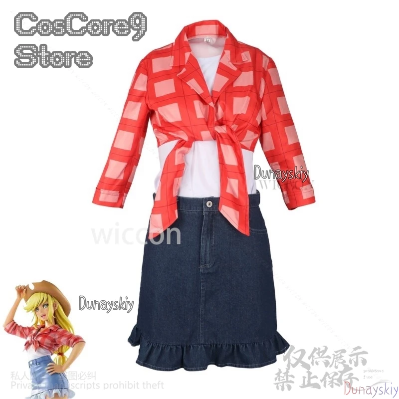 Маленький аниме пони костюм Applejack для косплея сексуальный Jirai Kei девочек рубашка