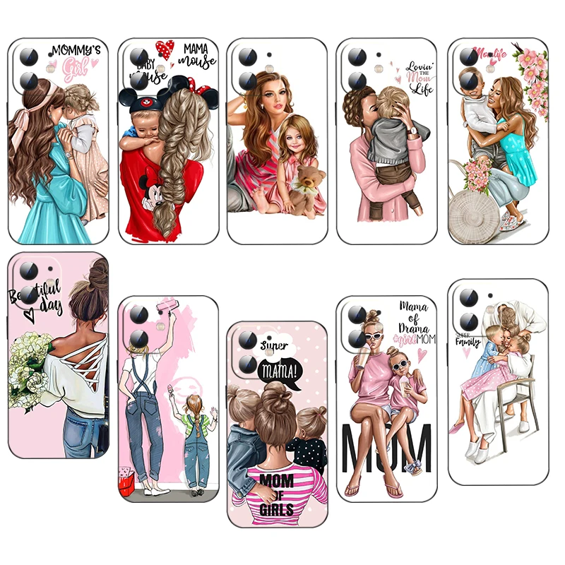OK2 Baby Mom Girl Soft Silicone Case for Redmi Xiaomi Poco X3 NFC GT C40 X4 M4 M5 M6 4G 5G Pro Caver