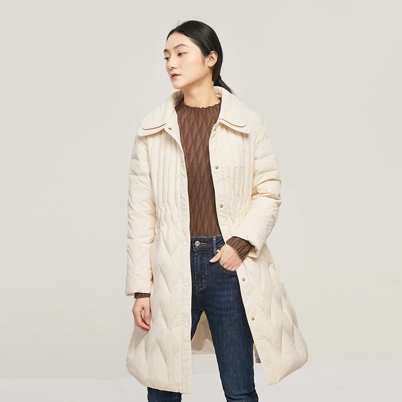 Women Coat Women Thin Slim 90% White Duck Down Long Down Jacket Women 2023 Spring/Summer Casaco Feminino