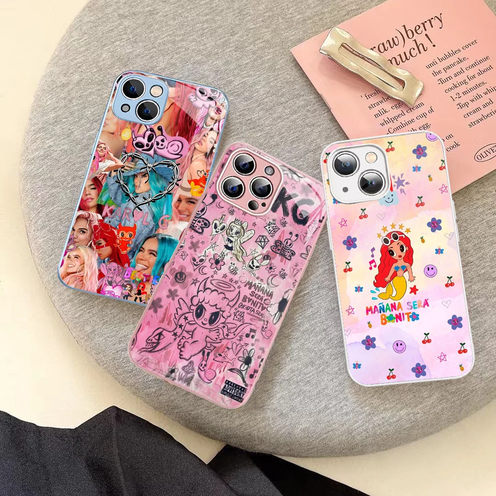 Модный чехол для телефона Karol G Manana из закаленного стекла iphone 14 13 12 11 Pro Mini XS MAX 14Plus X