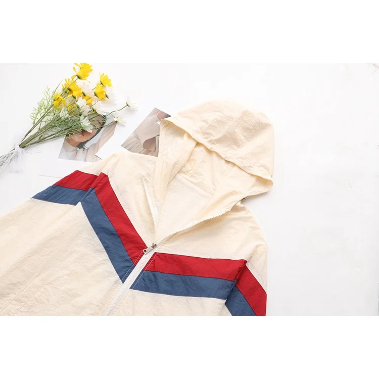 Plus Size Women's XL-4XL Patchwork Spring Summer Jackets Long Sleeved Zip Up Female Outerwear