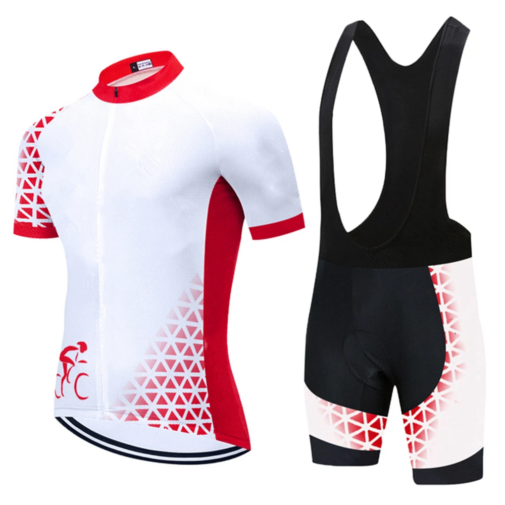 

Мужская Летняя велосипедная футболка с коротким рукавом и шорты с нагрудником, комплект униформы, уличный профессиональный костюм для горн...