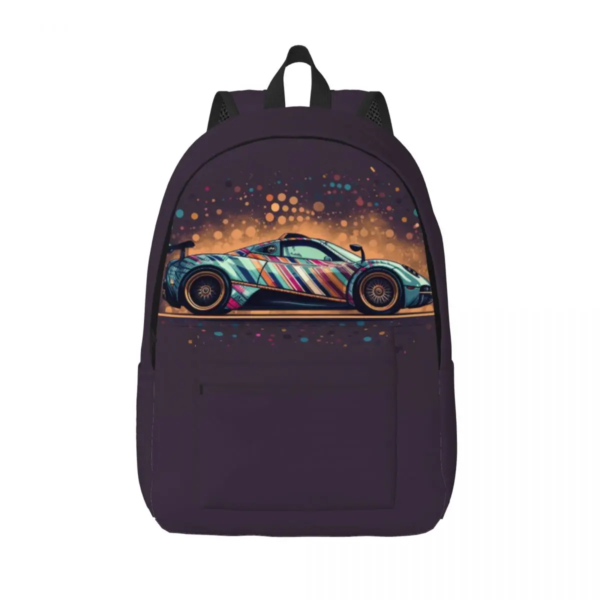 

Speed Sports Car Canvas Backpacks Retro Multicolored Soft Elegant Backpack Primary School Bags