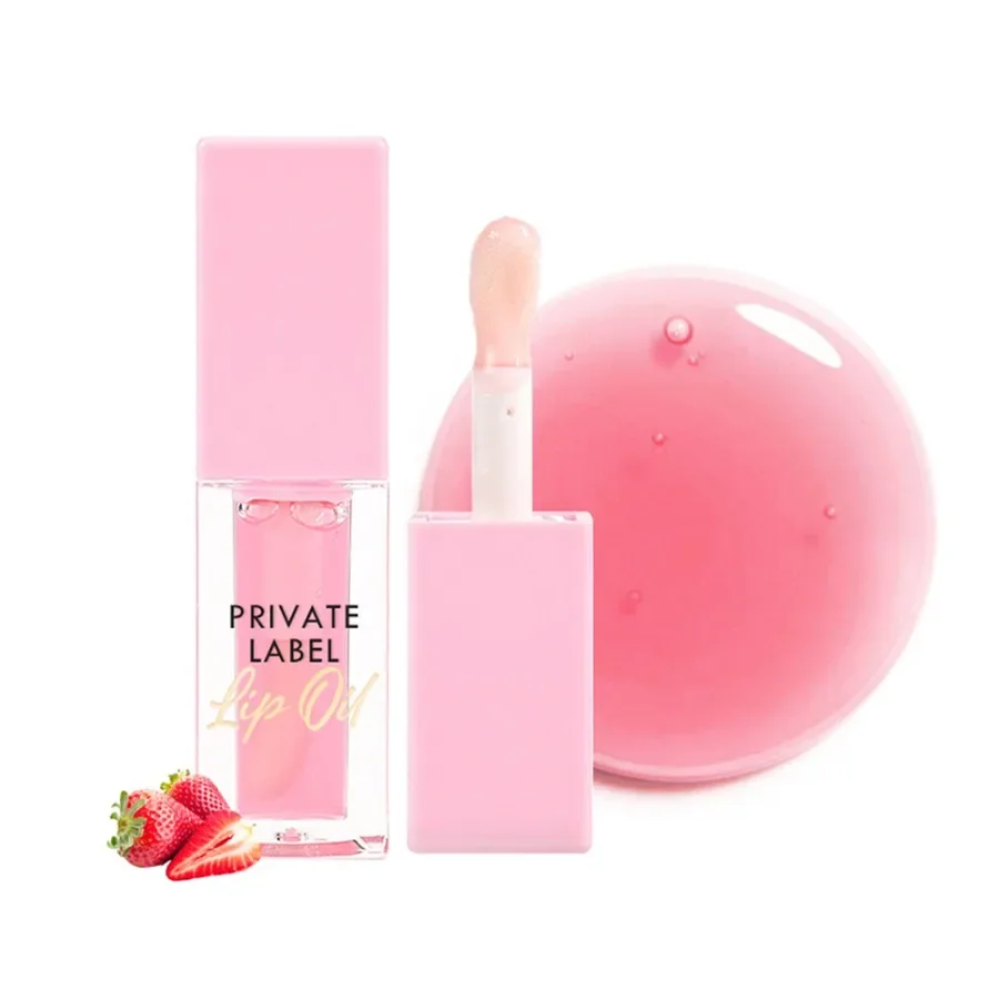 Пользовательские 6 цветов розовый тюбик масло для губ прозрачное питательное