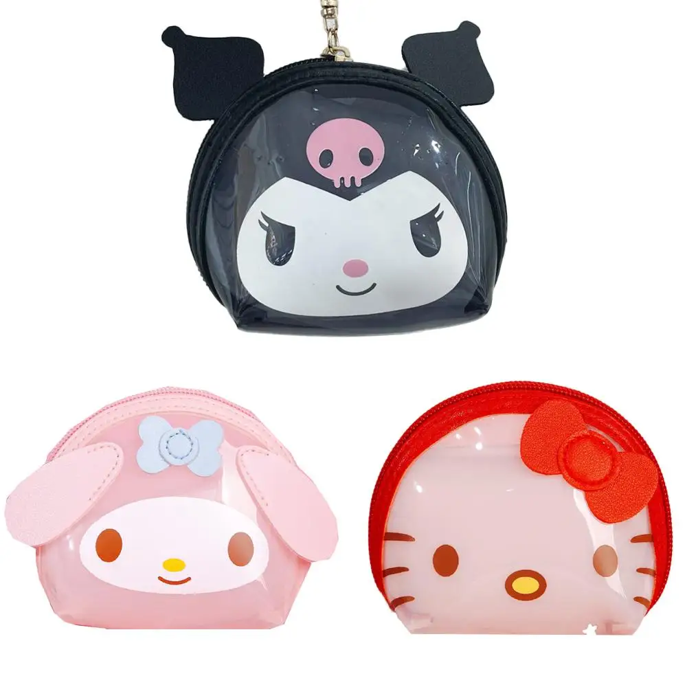 

Kawaii Cinnamoroll Sanrioed Hello Kt Mymelody мини прозрачный Кошелек для монет косметичка Purin Dog водонепроницаемый брелок для хранения