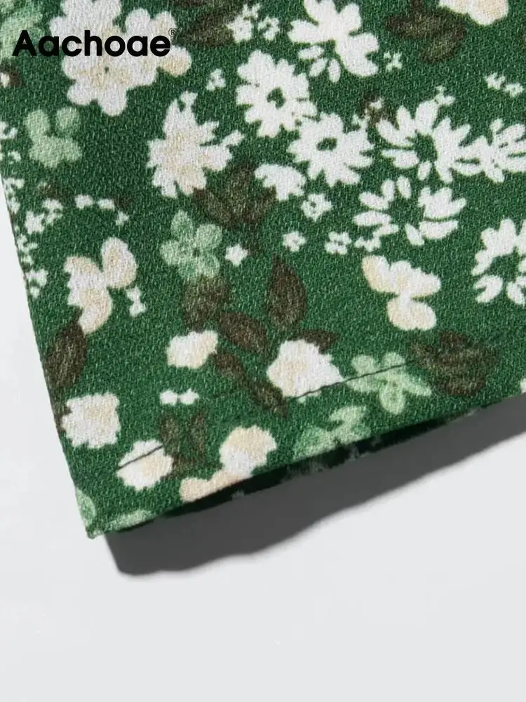 Юбка миди Женская трапециевидная с цветочным принтом разрезом завышенной талией