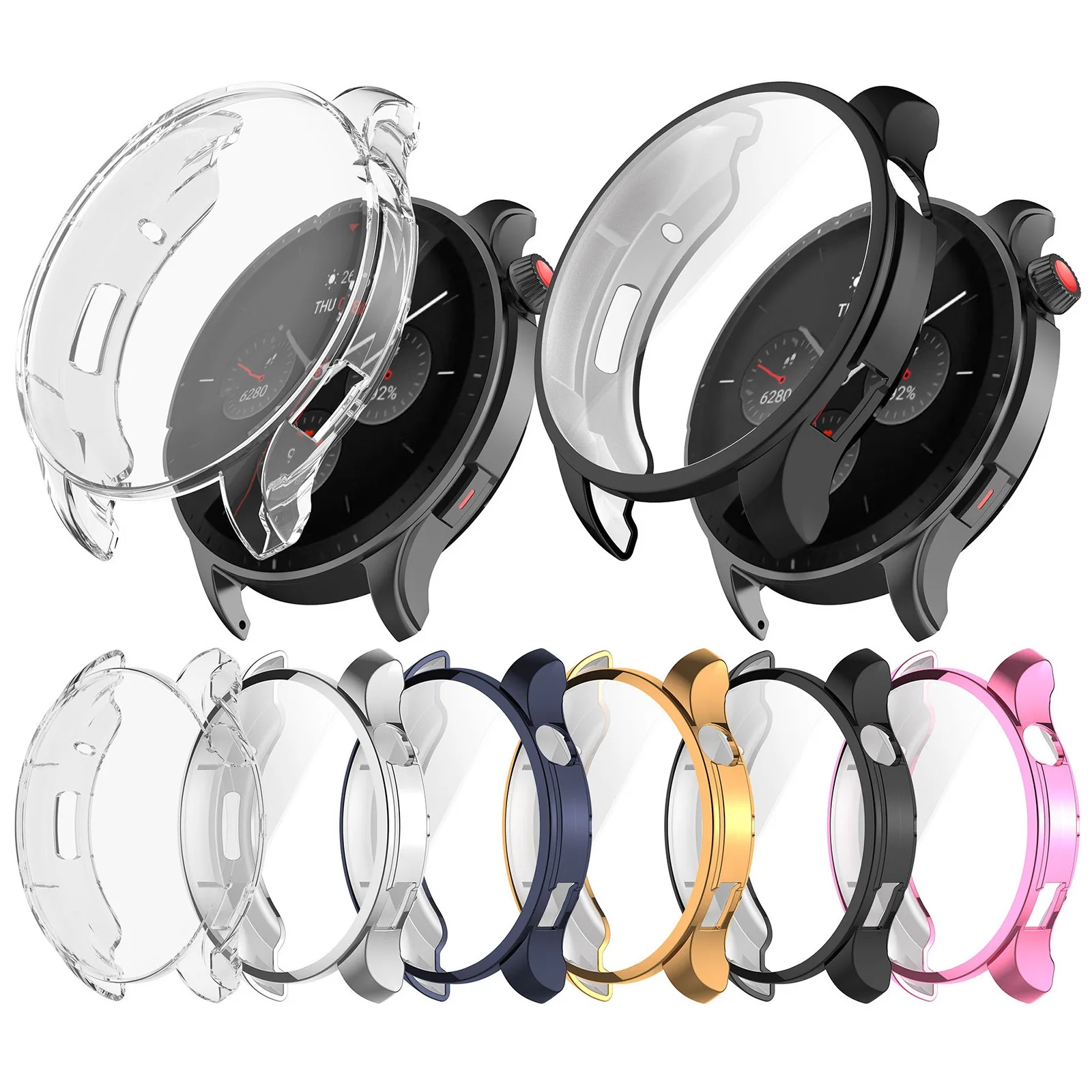 

Защитный чехол для Huami Amazfit GTR 4 3 Pro, защитная рамка из ТПУ для Huami Amazfit GTR 2 2e, аксессуары для умных часов