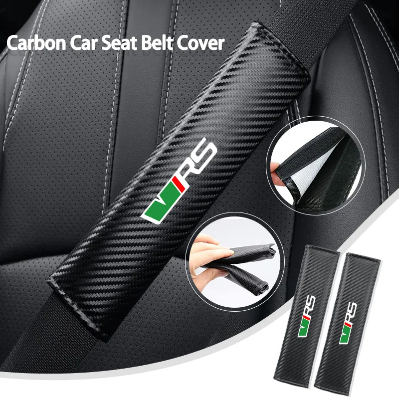 

Carbon Car Seat Shoulder Strap Pad Cover For Skoda VRS Octavia 2 3 Kamiq MK3 Kodiaq Karoq RS Superb Fabia Rapid Favorit