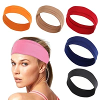 1pcs sweatband yoga elastic headband sports hairband breathable women sweat absorbing running wide edge fitness towel hairband
