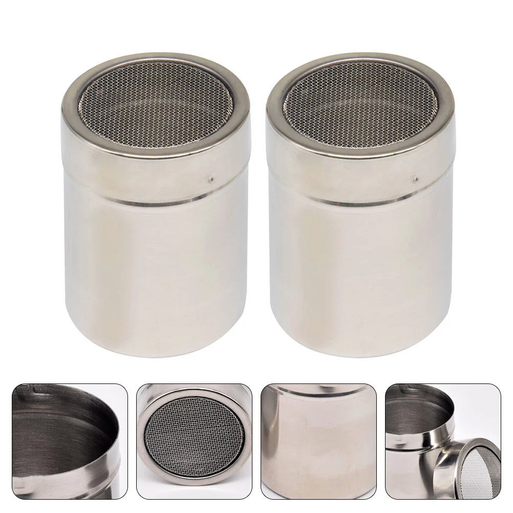 

2Pcs Sugar Shaker Jars Powder Dredger Seasoning Bottles for Kitchen Dessert Shop