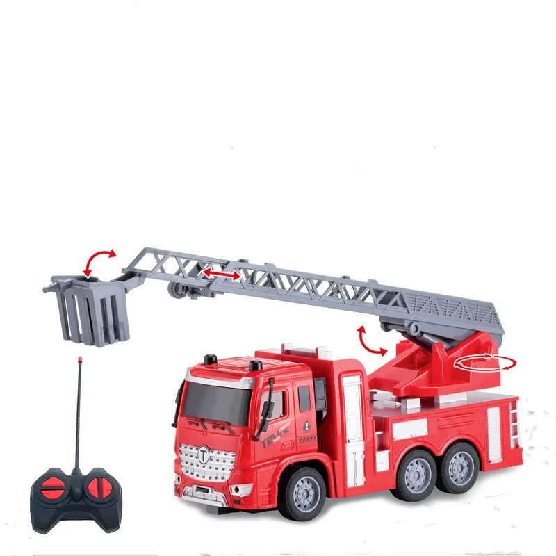 Игрушечный пожарный автомобиль Cheng Da Toys с дистанционным управлением, электрический, беспроводной, с 6-секционной выдвижной лестницей, модель для мальчиков, набор для игр. (art.: 3920d8fc05d32) - 3920d8fc05d32