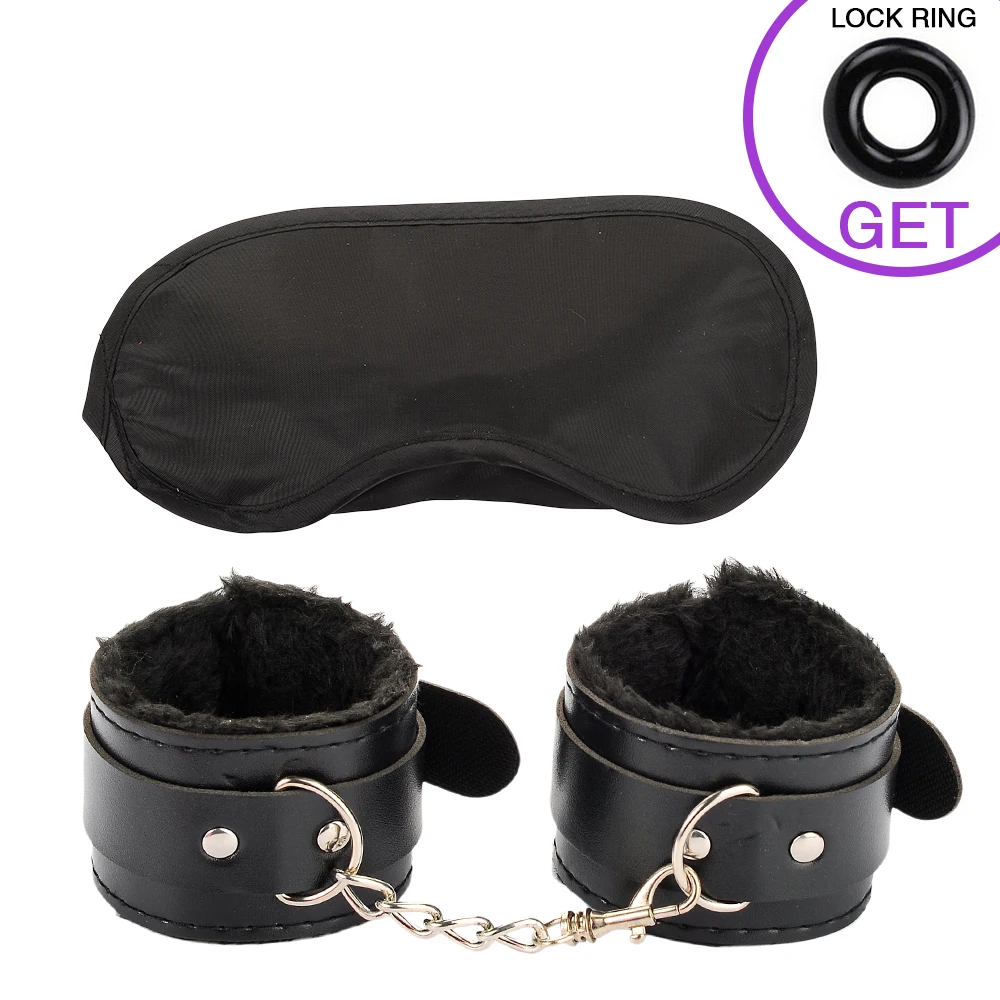 Взрослые игры БДСМ секс бандаж 3 шт./компл. кольцо с замком наручники маска