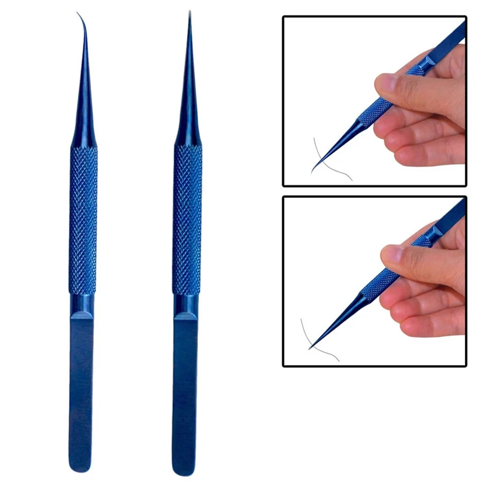 

Maintenance Tool Fingerprint Tweezers Fingerprint Tweezers Ceramic Tweezers Bend Blue Great Corrosive Straight Titanium Alloy