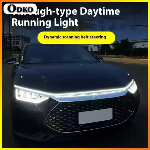 Автомобильная светодиодная лента на капоте для Opel Astra G H J K GTC Vectra B C GTS дневные ходовые огни DRL, аксессуары для ламп сканирования запуска