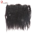 Прозрачные курчавые прямые фронтальные бразильские волосы Remy, предварительно выщипанные человеческие волосы Yaki, кружевная застежка только 4x4, кружевная застежка