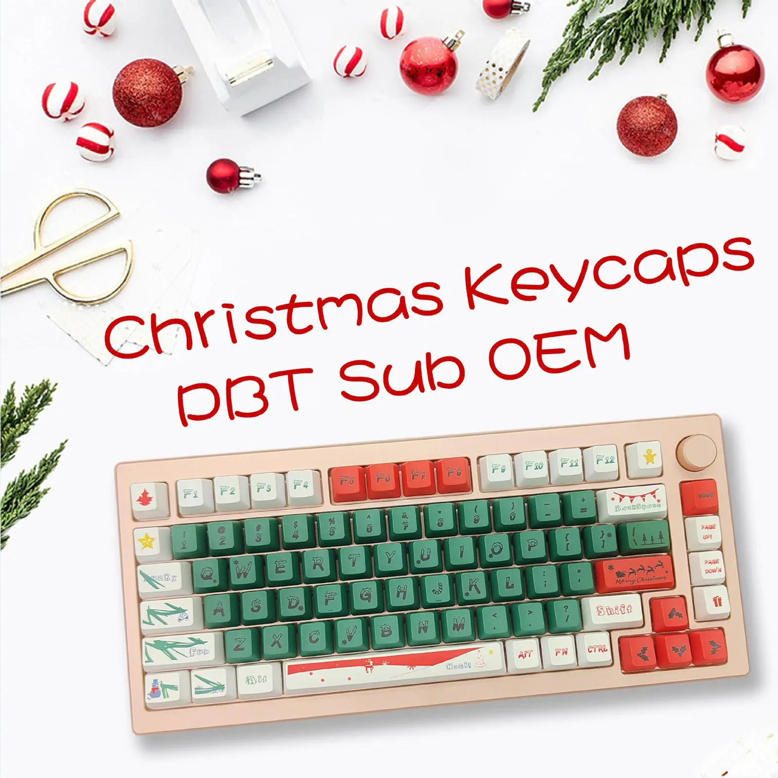 123 ключа PBT Keycaps рождественский стиль механическая клавиатура для 61/ 64 /68 /87/ 96 /98 /108 |