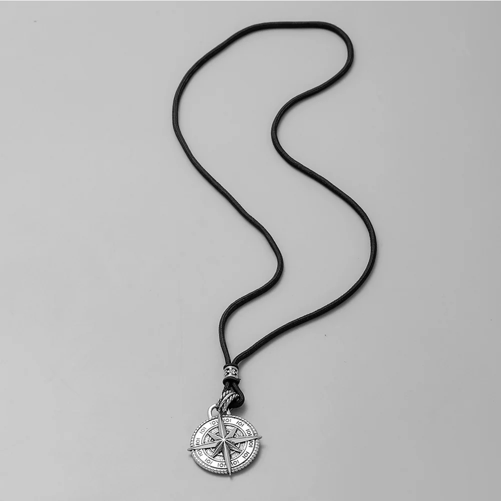 

Mens Chain Necklace Accessories Pendant Women Eight-pointed Star Compass Alloy Jewelry Sweater Man